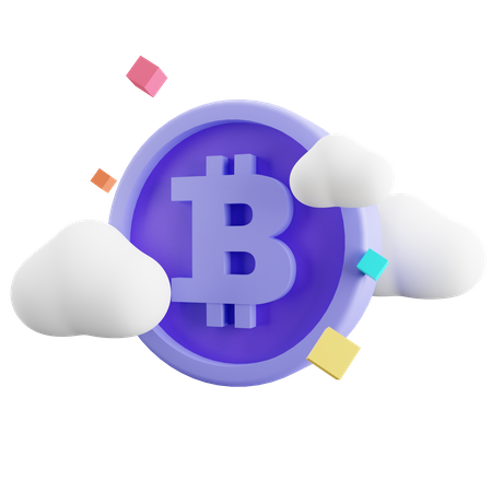 Bitcoin-Cloud  3D Illustration
