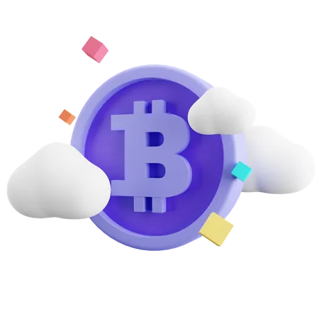 Bitcoin Cloud Concept 3 D Asset 3D Illustration