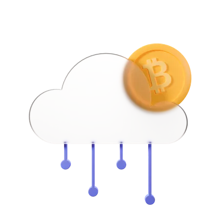 Bitcoin Blockchain Cloud Trading Transfer 3D Illustration