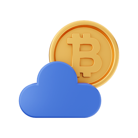 Bitcoin Cloud 3D Icon