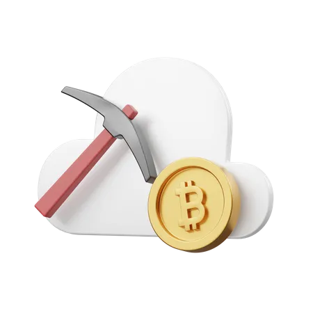 Bitcoin Cloud Mining  3D Illustration