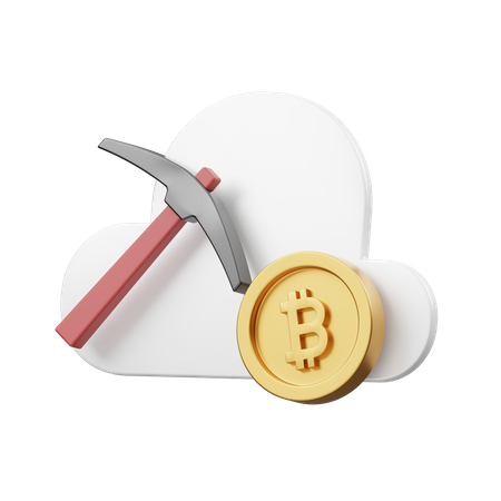 Bitcoin Cloud Mining 3D Illustration