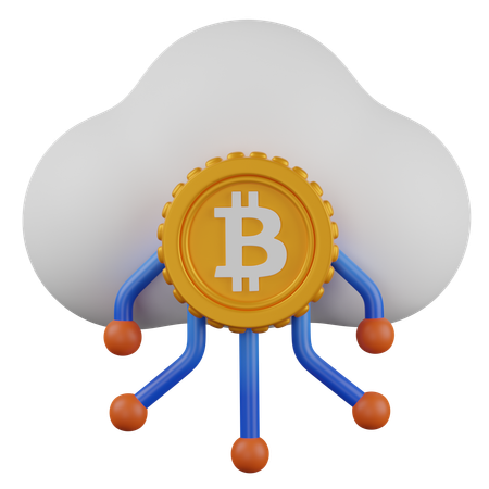 Bitcoin Cloud Network  3D Icon