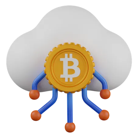 Bitcoin Cloud Network  3D Icon