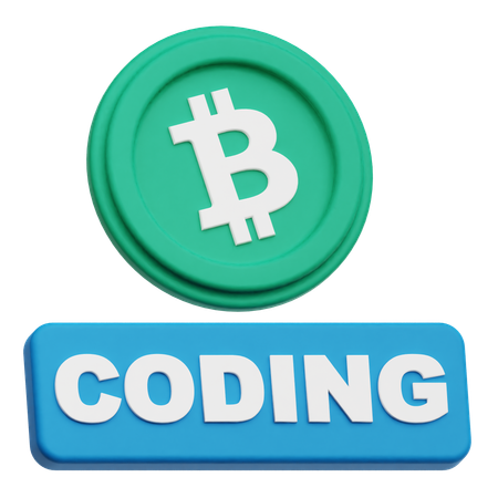 Bitcoin Coding  3D Icon