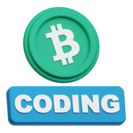 Bitcoin Coding  3D Icon