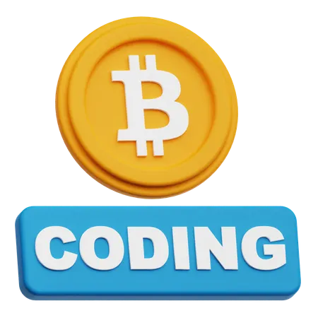 Bitcoin Coding  3D Icon