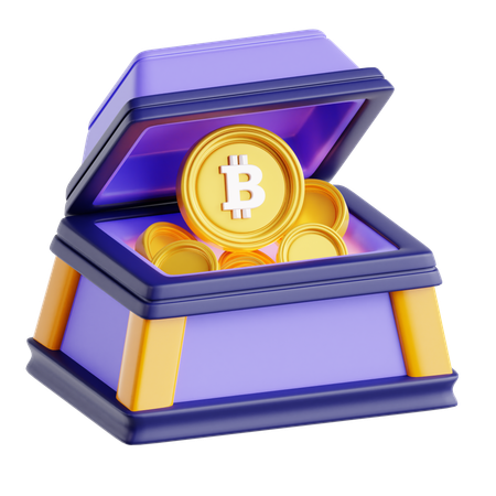 Coffre au trésor Bitcoin  3D Icon