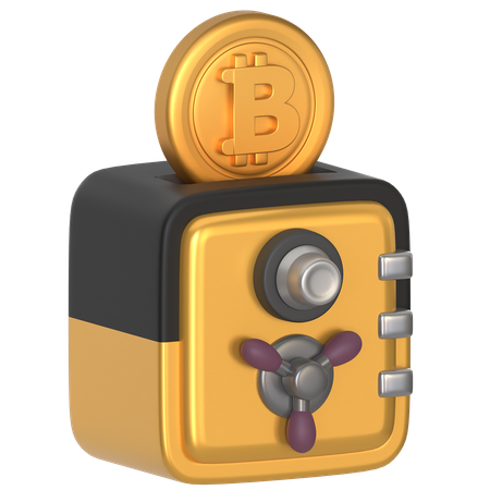 Coffre-fort Bitcoin  3D Icon