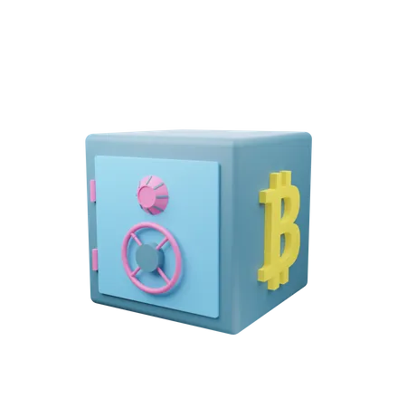 Cofre de bitcoin  3D Icon