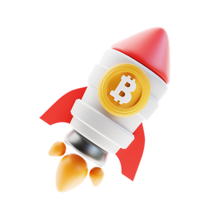 Cohete bitcoin  3D Icon