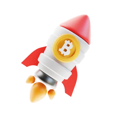 Cohete bitcoin  3D Icon