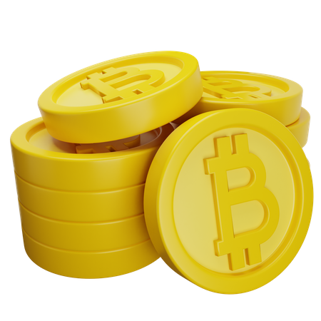 Bitcoin Coin Stack  3D Illustration