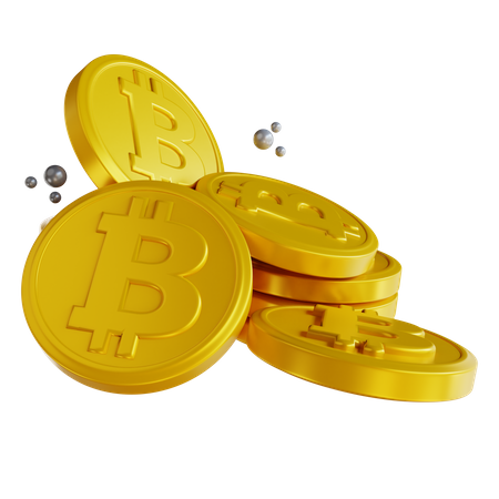 Bitcoin Coins  3D Icon