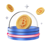 btc coins 3d logo