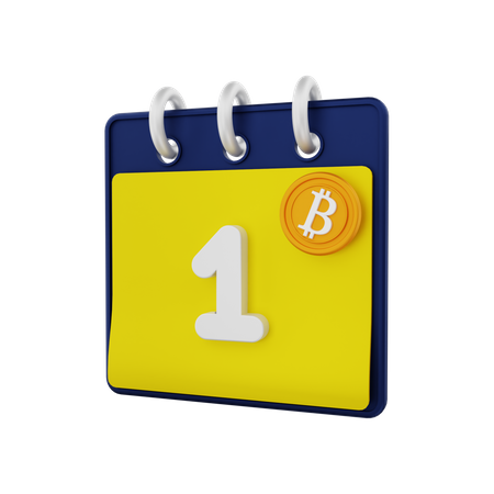 Bitcoin com calendário  3D Illustration