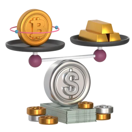 Bitcoin Comparison  3D Icon