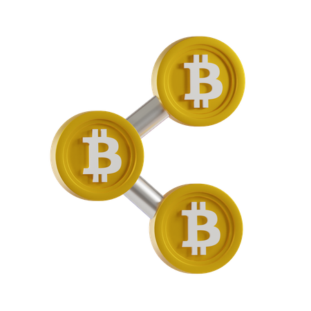 Compartilhamento de bitcoin  3D Icon