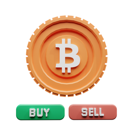 Compra e venda de bitcoins  3D Illustration