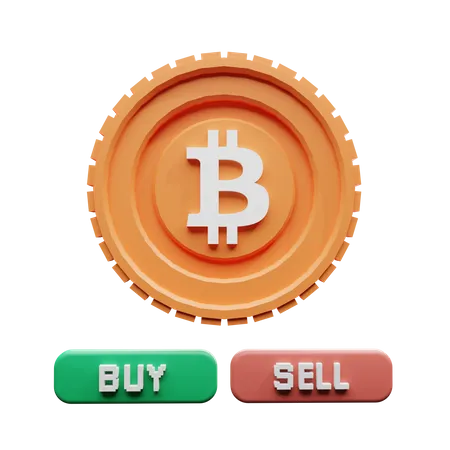 Compra e venda de bitcoins  3D Illustration