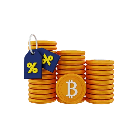 Bitcoin con descuento  3D Illustration