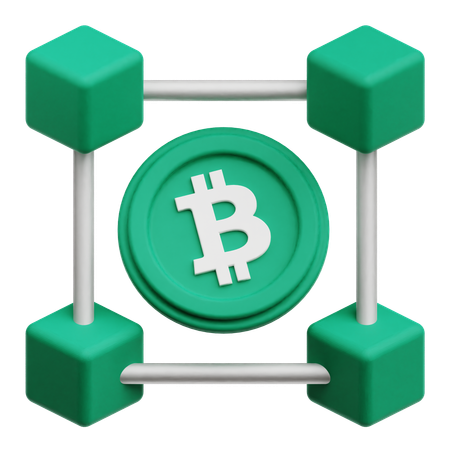 ビットコイン接続  3D Icon