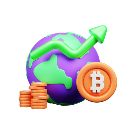 ビットコイン接続  3D Icon