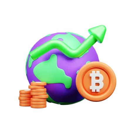 ビットコイン接続  3D Icon