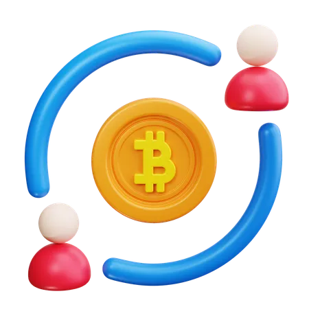 ビットコイン接続  3D Icon