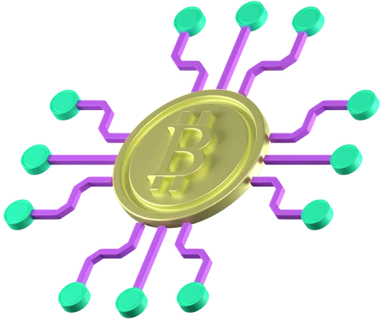 Bitcoin Connection  3D Icon