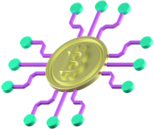 Bitcoin Connection  3D Icon