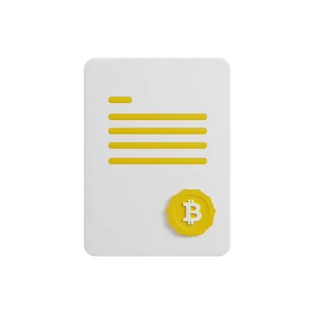 Bitcoin Contract  3D Icon