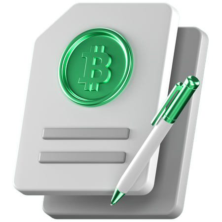 Bitcoin contract  3D Icon