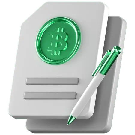 Bitcoin contract  3D Icon