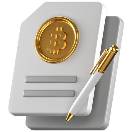Bitcoin contract  3D Icon