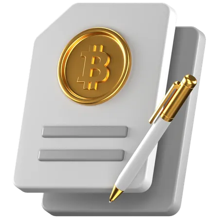 Bitcoin contract  3D Icon