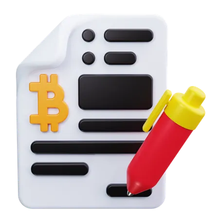 Bitcoin Contract  3D Icon