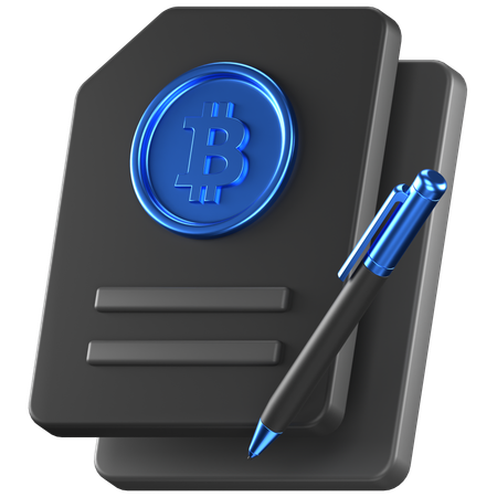 Bitcoin Contract  3D Icon