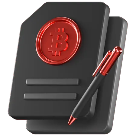 Bitcoin Contract  3D Icon