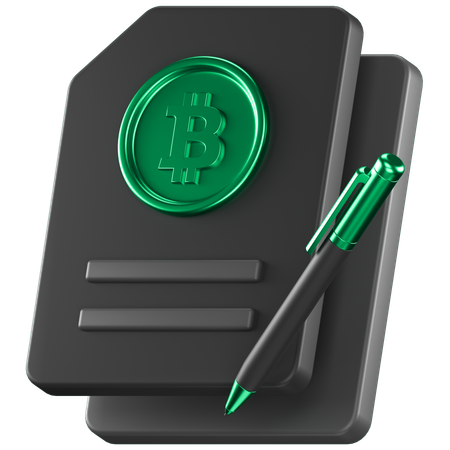 Bitcoin Contract  3D Icon
