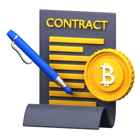 Bitcoin Contract  3D Icon