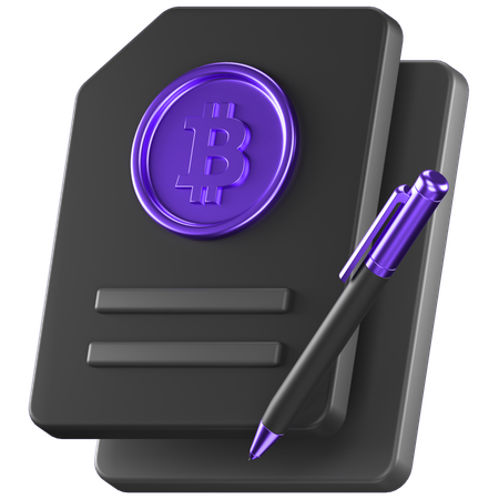 Bitcoin Contract  3D Icon