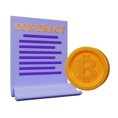 Bitcoin Contract  3D Icon