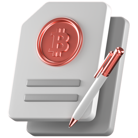 Bitcoin contract  3D Icon
