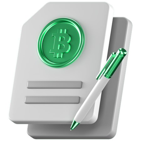 Bitcoin contract  3D Icon