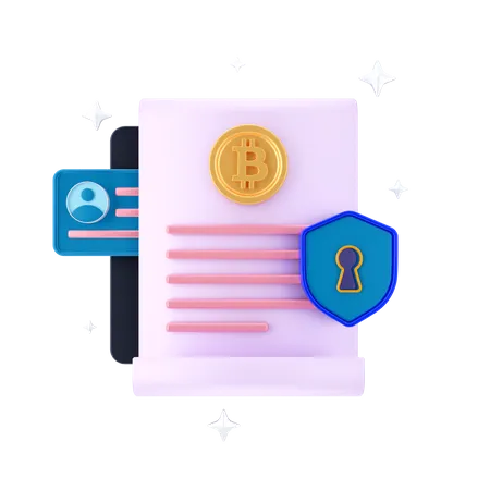 Bitcoin Contract  3D Illustration