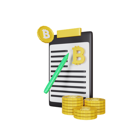 Bitcoin Contract  3D Illustration