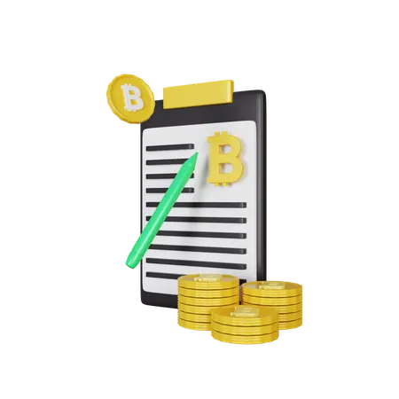 Bitcoin Contract  3D Illustration