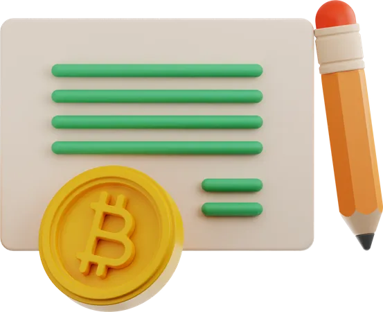Bitcoin Contract 3D Illustration
