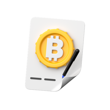 Contrat bitcoin  3D Icon